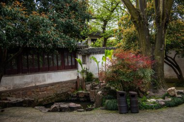 Suzhou Dugang Bahçe köşesinde sanatı