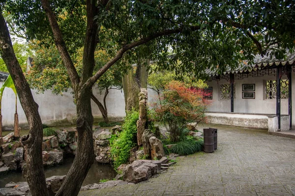 Sztuka rogu Suzhou Dugang Garden — Zdjęcie stockowe