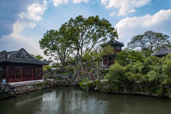 Suzhou Daguang tuin-waterkant — Stockfoto