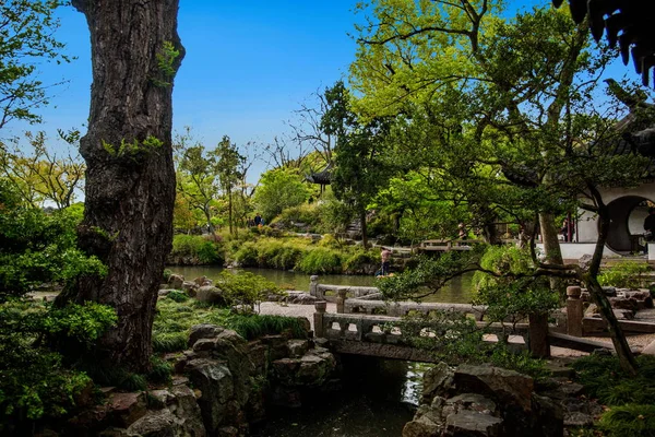 Suzhou Dugang Bahçe Bahçe Köprüsü — Stok fotoğraf