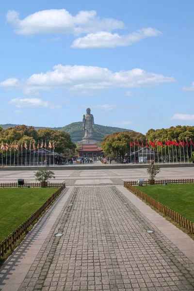 Уси Линшань Гигантский Будда Сцена Тысячелетия Храм Сянфу — стоковое фото