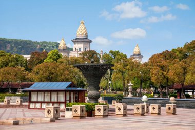 Wuxi Lingshan büyük Buda manzara alan Lingshan Vatikan Palace
