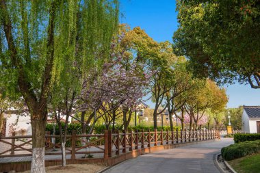 Wuxi Lingshan büyük Buda manzara alan Bahçe