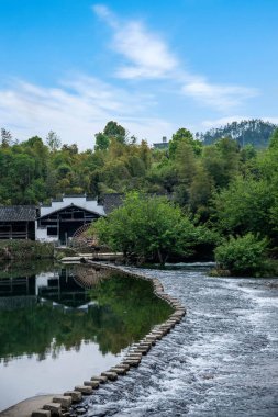 Jiangxi eyaletinin Wuyuan ilçe Qinghua kasaba taş köprü