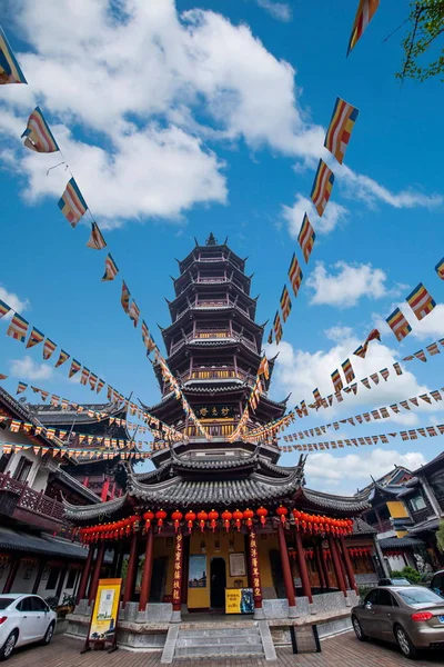 Wuxi, Jiangsu, Templo del Sur Miao torre de luz —  Fotos de Stock