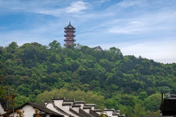 Wieża Jiangsu Wuxi Xishan Longguang — Zdjęcie stockowe
