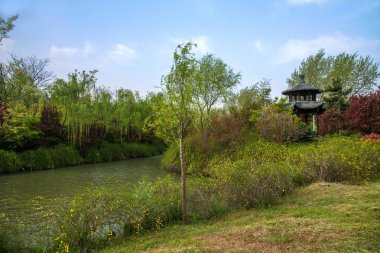 Yangzhou ince Batı Gölü Qingyu Ting Bahçe mimarisi