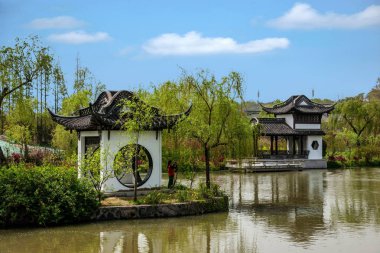 Yangzhou ince West Lake bahar akışı resim Sokak Manzaralı mimari