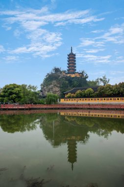 Jiangsu Zhenjiang Jinshan Tapınağı Jinshan Gölü Galeri Köprüsü