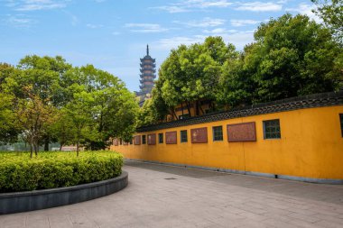 Jiangsu Zhenjiang Jinshan Tapınağı Jinshan Expo Kültürpark kültürel duvar