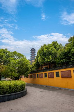 Jiangsu Zhenjiang Jinshan Tapınağı Jinshan Expo Kültürpark kültürel duvar