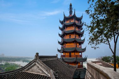 Jiangsu Zhenjiang Jinshan Tapınağı Cixi Kulesi