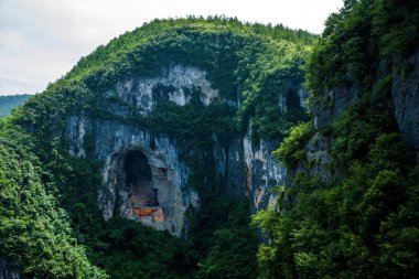 Chongqing Yunyang Longtan ulusal jeolojik Park Kanyon ılık