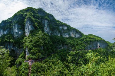 Chongqing Yunyang Longtan ulusal jeolojik Park Kanyon ılık