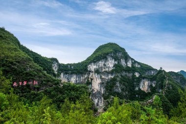 Chongqing Yunyang Longtan ulusal jeolojik Park Kanyon ılık