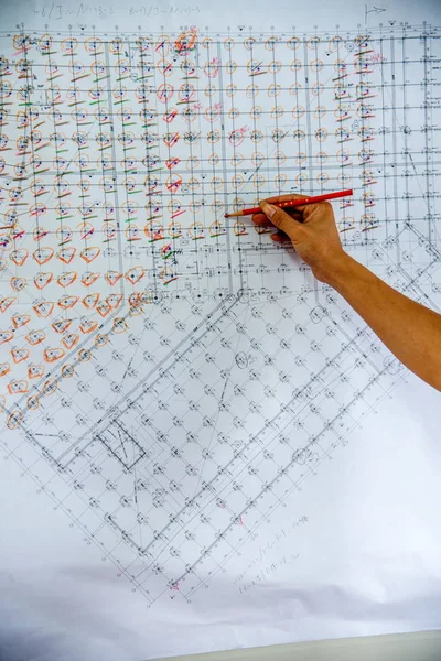 Construction drawings on construction sites