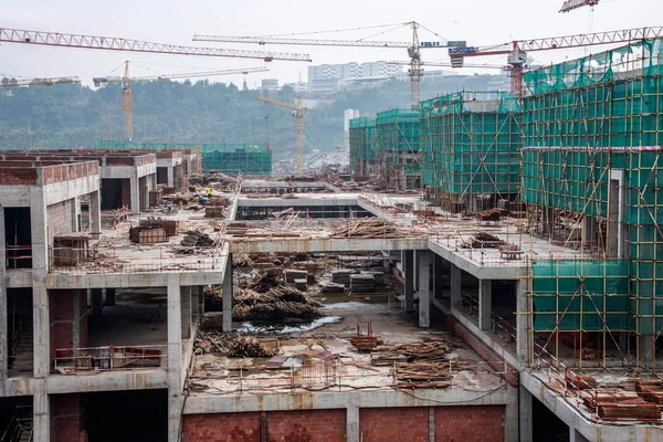 Estaleiro de construção de habitação de Wanzhou — Fotografia de Stock