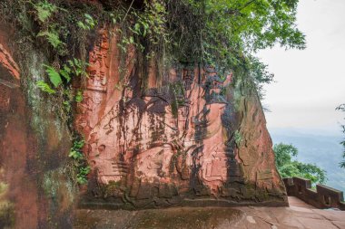 Sichuan Shannan bambu deniz alanı 36 büyük taş oyma
