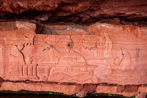 Sichuan Shannan bambusové moře oblast třicet šest velký kámen řezba — Stock fotografie