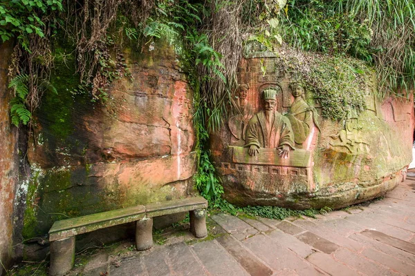 Sichuan Shannan zona del mare di bambù trenta - sei grandi sculture in pietra — Foto Stock