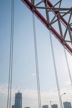 Chongqing Chaotianmen Yangtze Nehri Köprüsü kavisli çelik demetinin destek