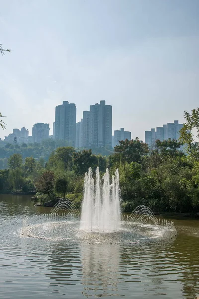 Chongqing Yubei District Longtou Temple Park fountain — Stock Photo, Image