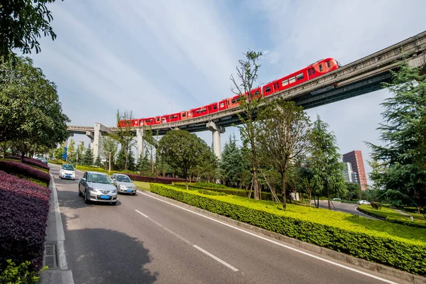 Chongqing City Rail Transit Line 3 Jinyu avsnitt — Stockfoto