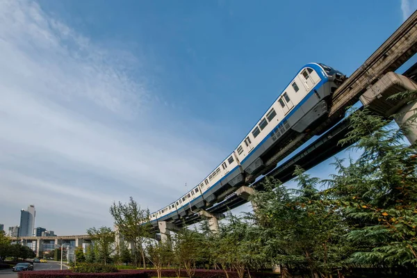 Linha de trânsito ferroviário da cidade de Chongqing 3 Seção Jinyu — Fotografia de Stock