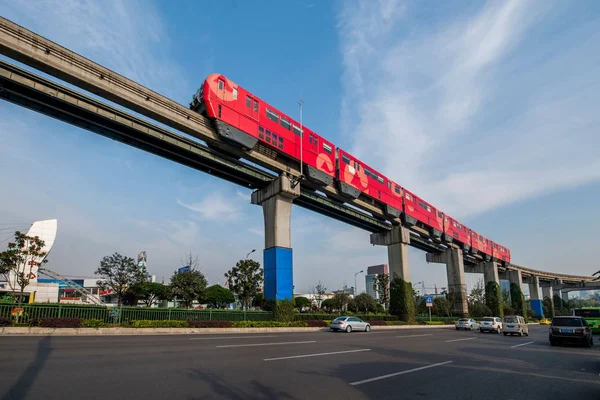 重慶市鉄道輸送ライン 3 金魚横町のセクション — ストック写真