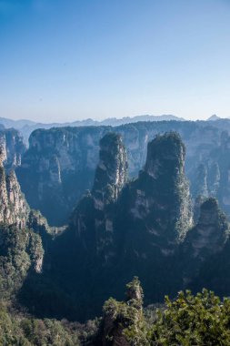 Hunan Zhangjiajie National Forest Park Huangshiizhai Qunfeng