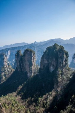 Hunan Zhangjiajie National Forest Park Huangshiizhai Qunfeng