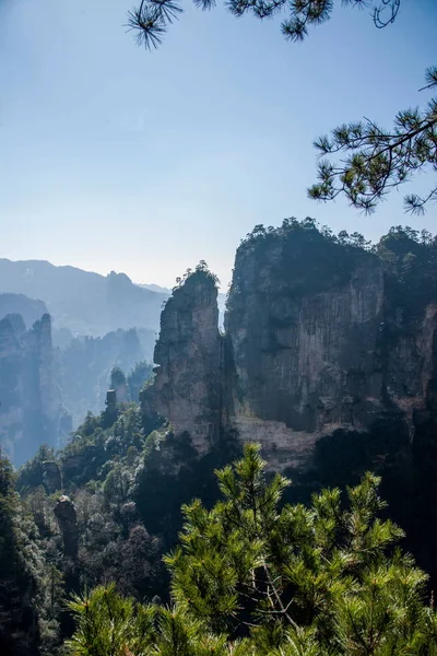 Hunan Zhangjiajie National Forest Park Huangshiizhai Qunfeng — Stockfoto