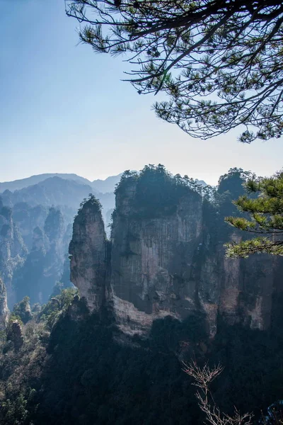 Hunan Zhangjiajie National Forest Park Huangshiizhai Qunfeng — Stok fotoğraf