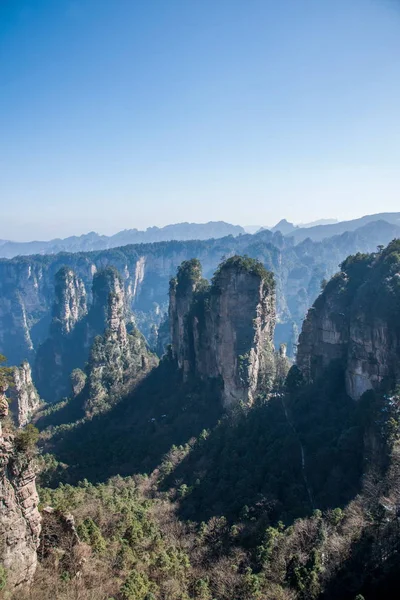 Hunan Zhangjiajie National Forest Park Huangshiizhai Qunfeng — Stock Fotó