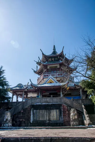 Hunan Zhangjiajie National Forest Park Huangshizhai sześciu dziwne sąd — Zdjęcie stockowe