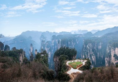 Hunan Zhangjiajie National Forest Park eski ev hava pastoral