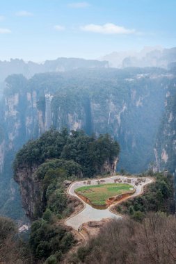 Hunan Zhangjiajie National Forest Park eski ev hava pastoral
