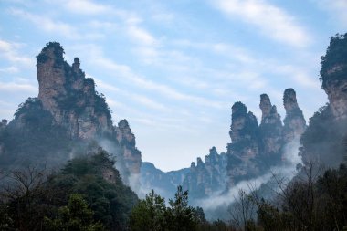 Shili Galeri Dağları Jinbianxi Hunan Zhangjiajie Forest Ulusal Parkı