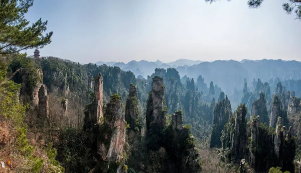 Hunan Zhangjiajie Parque Forestal Nacional Shentang Bay paisaje —  Fotos de Stock