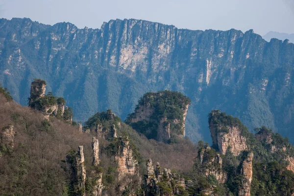 Hunan Zhangjiajie National Forest Park Tianzishan általános rock csúcsok — Stock Fotó