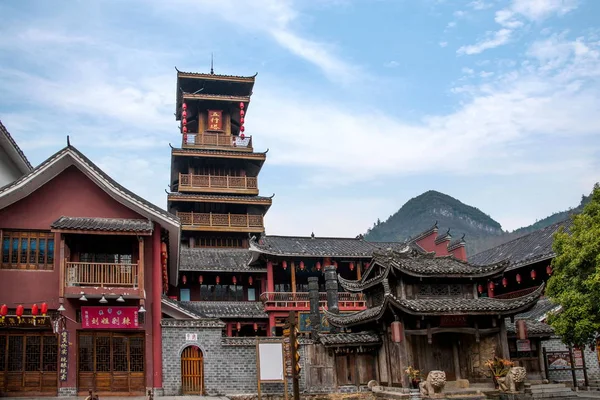 Hunan Zhangjiajie Wulingyuan Creek Street — Fotografia de Stock