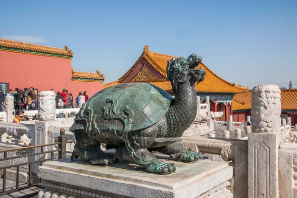 Beijing Palace Museum Taihe Temple innan koppar sköldpaddorna och Tonghe — Stockfoto