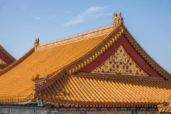 Beijing Palace Museum okapu dachu — Zdjęcie stockowe