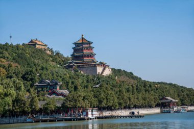 Pekin Yaz Sarayı Kunming Gölü uzun ömürlü Hill