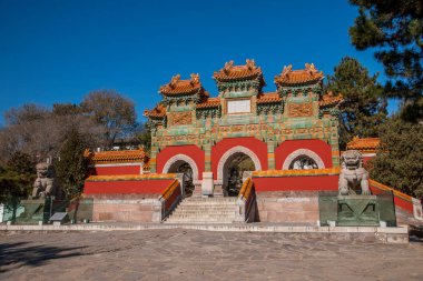 Hebei Province, Chengde Mountain Resort Pu Tuo Zong by the temple of the glass arch clipart