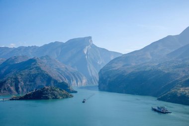 Yangtze Nehri üç Gorges Fengjie nehir suları