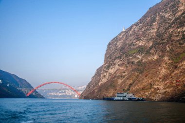 Yangtze Nehri üç Gorges Wu Gorge