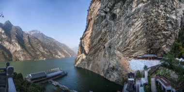 Yangtze Nehri üç Gorges Wu Gorge Kanyon tepe manzara alanı