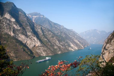 Yangtze Nehri üç Gorges Wu Gorge