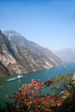 Yangtze Nehri üç Gorges Wu Gorge